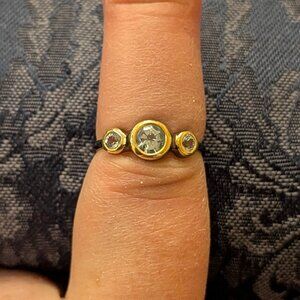 RING Blue Topaz 925 Size 7.75